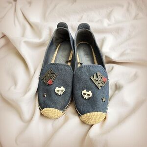 Karl Lagerfeld Black Espadrille Sandals